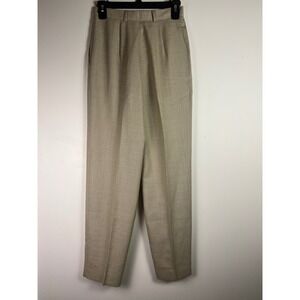 Zanella Khaki Print‎ Pleated Front Trousers Tan Size 6 Made in Italy